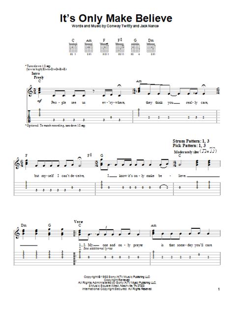 It's Only Make Believe by Conway Twitty - Easy Guitar Tab - Guitar Instructor