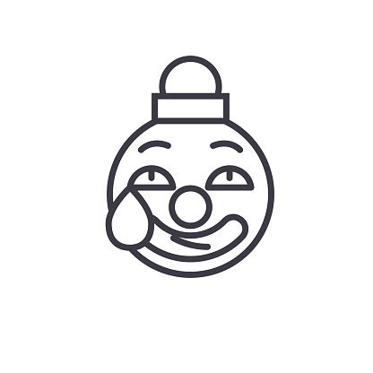 Clown Emoji Concept Line Editable Vector Concept Icon Clown Emoji ...