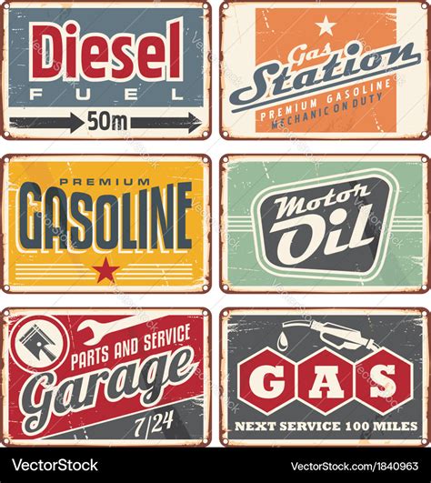 Retro Gas Station Signs