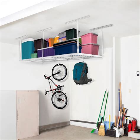 FLEXIMOUNTS 3x8 Overhead Garage Storage Rack Adjustable Ceiling Storage ...