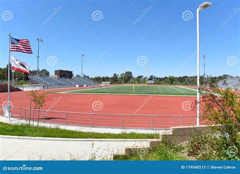 IRVINE, CALIFORNIA - 16 APRIL 2020: Football Stadium at University High ...