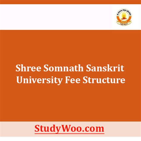 Shree Somnath Sanskrit University Fees Structure 2024-25