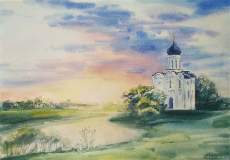 Watercolor Church Painting at PaintingValley.com | Explore collection of Watercolor Church Painting