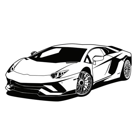 super car outline black and white vector design 13593198 Vector Art at Vecteezy