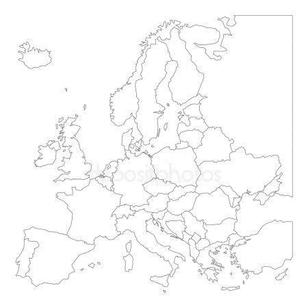 Puste kontur mapa Europy | Europe map, Europe wallpaper, Map