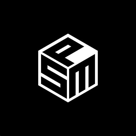 SMP letter logo design with black background in illustrator, cube logo, vector logo, modern ...