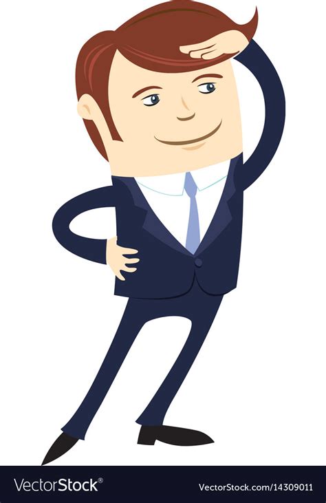 Funny business man wearing suit looking forward Vector Image