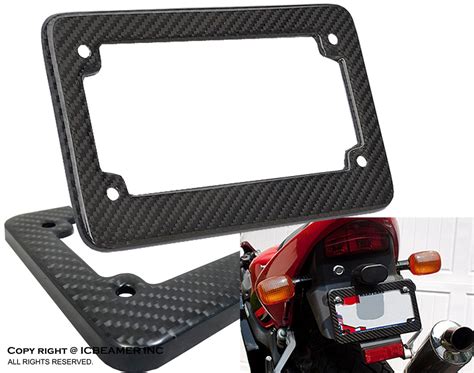 JDM Motorcycle Carbon Fiber License Plate Frame UNIVERSAL FAST SHIPPING ...