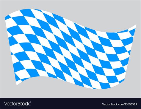 Flag bavaria waving on gray background Royalty Free Vector