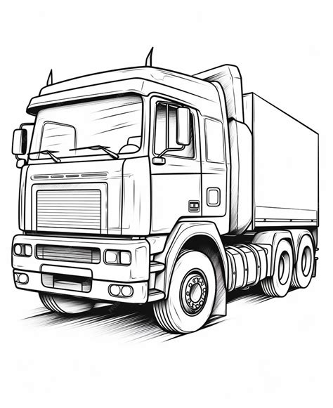 Premium Photo | Camion Truck coloring page for kids transportation coloring pages printables