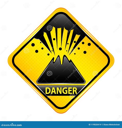 Volcano Vector Illustration. Danger Sign Stock Vector - Illustration of ...