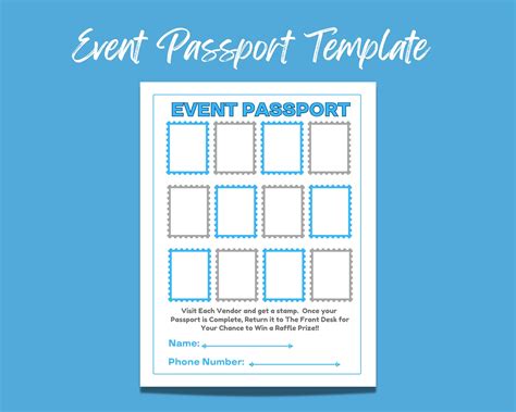 8.5 X 11 Printable/digital Event Passport Template Edit in Adobe Acrobat or in CANVA Free ...