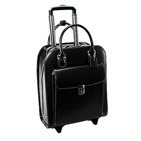 McKlein Uptown Vertical Wheeled Briefcase with 15" Laptop Pocket, Black