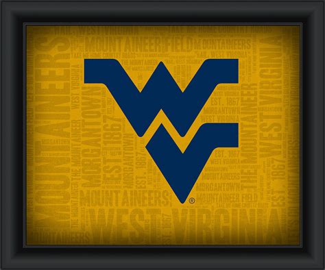 West Virginia University "College Logo Plus Word Clouds" - 15 x 18 Framed Print - Plaques & Signs