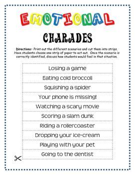 FREE! - Emotion Charades! | Social skills activities, Teaching drama ...