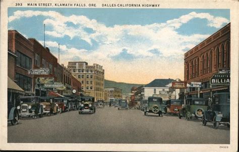 Main Street, Klamath Falls Oregon Postcard