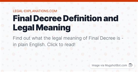 Final Decree Definition - What Does Final Decree Mean?