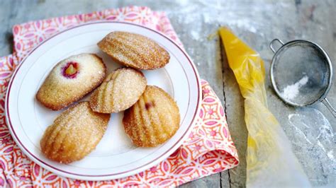 Madeleines with lemon curd recipe - BBC Food