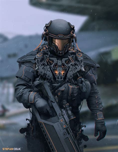 Futuristic Soldier, Stefan Celic on ArtStation at https://www ...