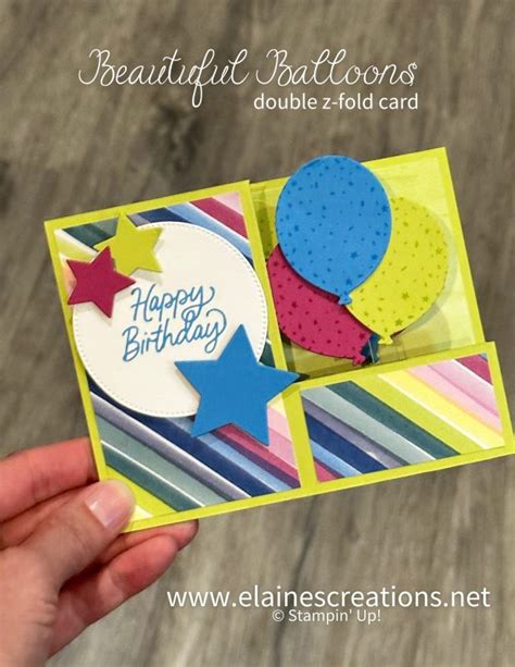 Beautiful Balloons Double Z-Fold Card | Sweet Stampin' with Elaine's Creations Independent ...