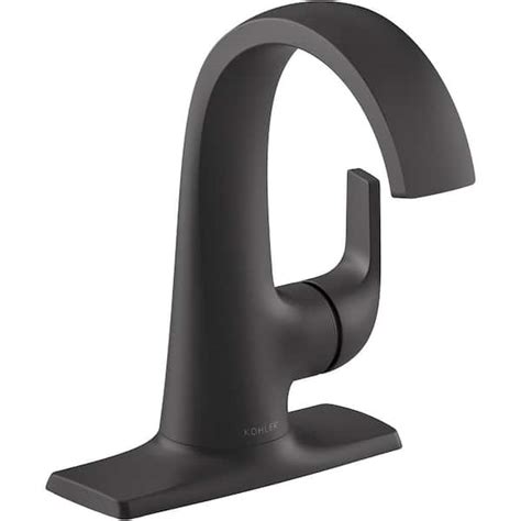 KOHLER Cursiva Single Hole Single-Handle Bathroom Faucet in Matte Black ...