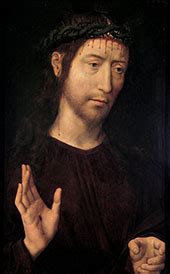 The Man of Sorrows Blessing by Hans Memling | Oil Painting Reproduction