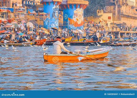 Varanasi or Banaras Ganga Ghat, Uttar Pradesh, India Editorial Photo ...