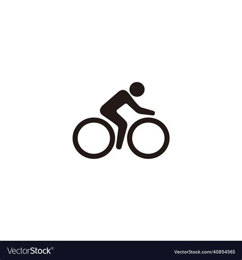 Cycling symbol minimalist logo icon Royalty Free Vector