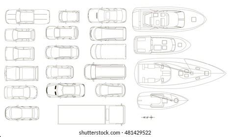 Boat top view vector clip art