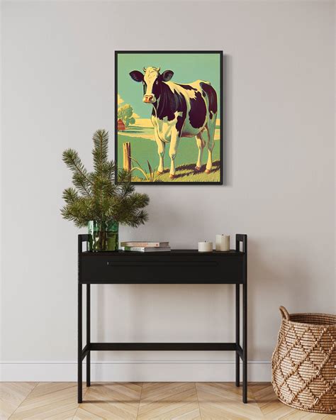 Cow Art Print Cow Vintage Poster Artwork Cow Retro Wall Art - Etsy