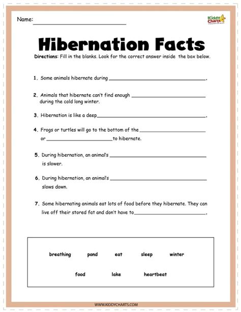 Hibernating Animals Activity Sheets - kiddycharts.com