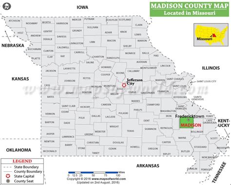 Madison County Map, Missouri