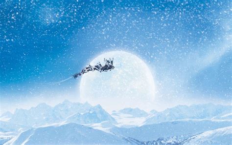 Santa's Sleigh In The Sky Wallpapers - Wallpaper Cave