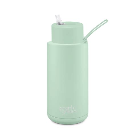 Frank Green Ceramic Reusable Water Bottle 1L with straw lid