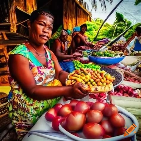 Market scene on a caribbean island on Craiyon