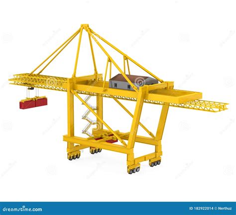 Container Gantry Crane Isolated Stock Illustration - Illustration of ...