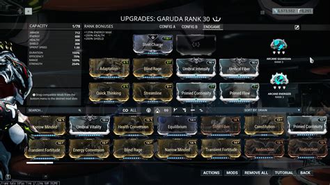 My current ENDGAME build for Garuda. With this you can always be at 2hp and get that 100% extra ...