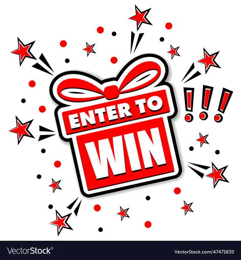 Enter to win gift box Royalty Free Vector Image