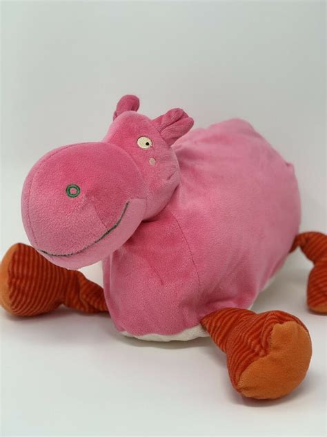 IKEA Barnslig Flodhast Plush Pink Hippo Stuffed Animal Striped Legs 13" Long #IKEA | Animal ...