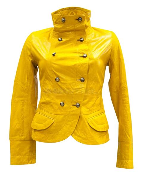 Yellow leather jacket stock photo. Image of double, waist - 25014752