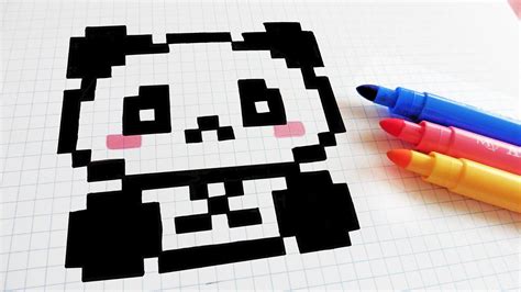 Handmade Pixel Art - How To Draw Kawaii Panda #pixelart