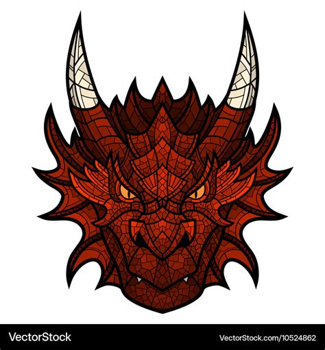 Dragon head mascot in color mosaic style Vector Image