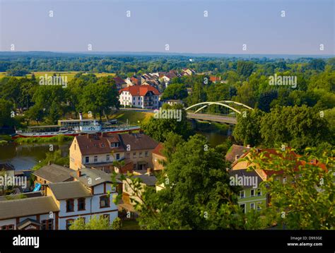 Alte Oder River with bridge and steamboat Riesa, Oderberg, Brandenburg, Germany Stock Photo - Alamy