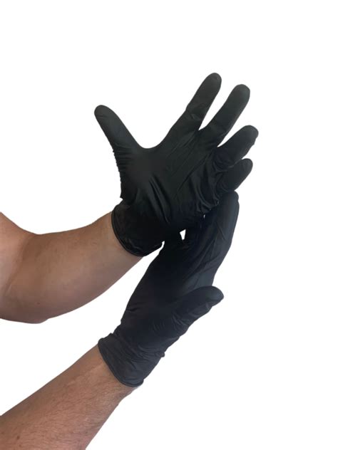 Bronto Industries Black Nitrile Gloves Dark Light 9 mil Powder Free ...