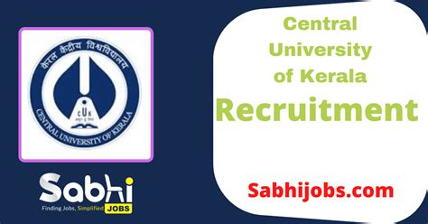 Central University Of Kerala Recruitment 2024 | Career @ Cukerala.ac.in