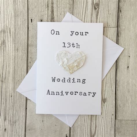 Lace 13th Wedding Anniversary Card | Etsy UK