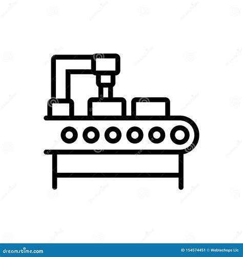 Black Line Icon for Production, Manufacturing and Manufacture Stock Vector - Illustration of ...