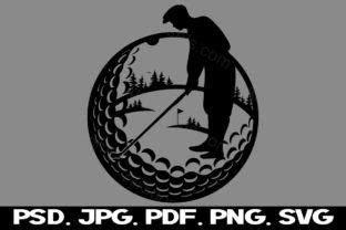 Golfing Silhouette Golf Course Scene Graphic by SunandMoon · Creative ...