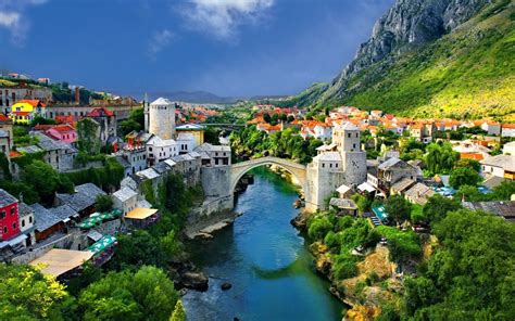 Mostar, Bosnia, cityscape, Stari Most, Bosnia and Herzegovina ...