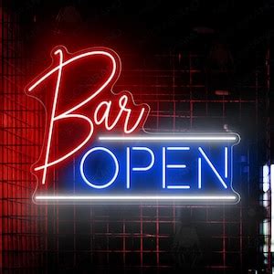 Bar Open Neon Sign Open Sign for Bar Neon Open Signs for Bar Neon Bar Signs Bar Logo Sign Open ...